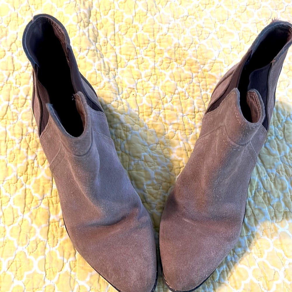 Suede heeled booties